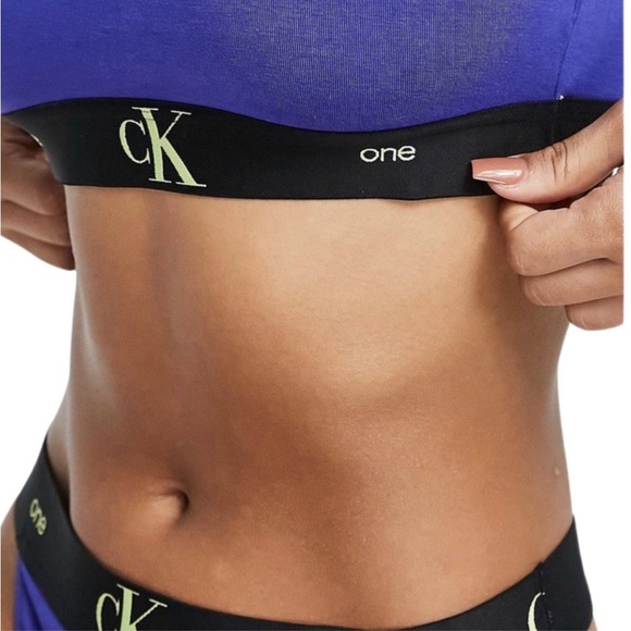 NWT Calvin Klein CK One Cotton Cobalt Bandeau Bralette - Picture 2 of 6